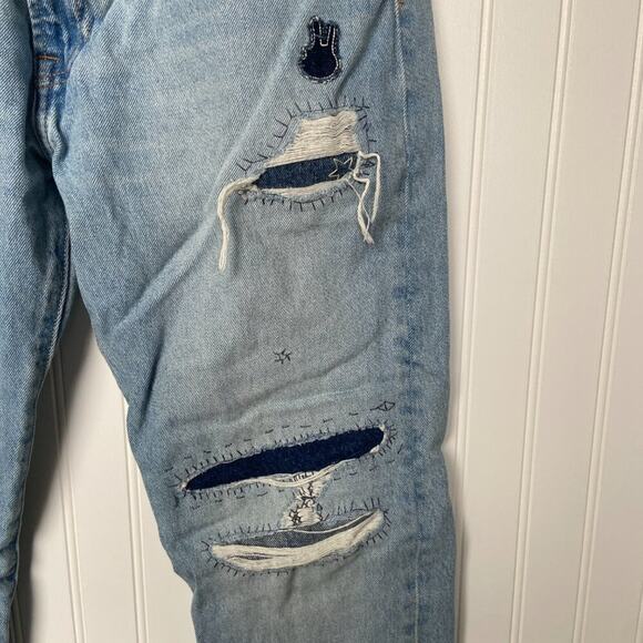 LEVI'S 551Z AUTHENTIC STRAIGHT PHANTOM DX DESTRUCTED HEMP JEANS W31 L34 - Picture 3 of 8